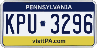 PA license plate KPU3296