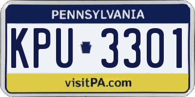 PA license plate KPU3301