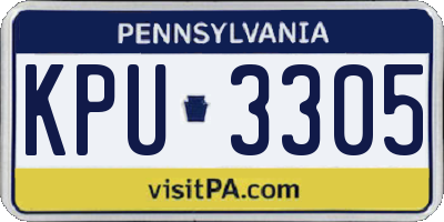 PA license plate KPU3305