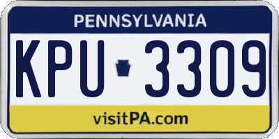 PA license plate KPU3309