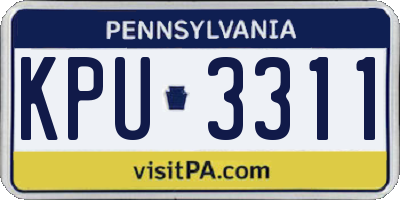PA license plate KPU3311