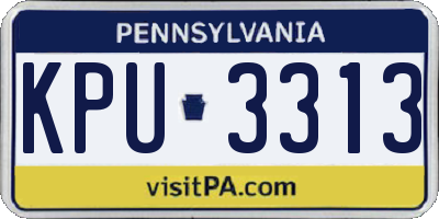 PA license plate KPU3313