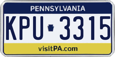 PA license plate KPU3315