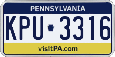 PA license plate KPU3316