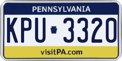 PA license plate KPU3320