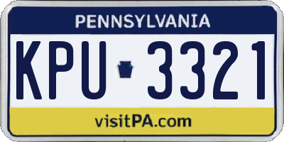 PA license plate KPU3321