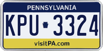 PA license plate KPU3324