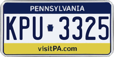 PA license plate KPU3325