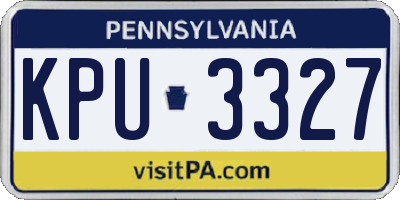 PA license plate KPU3327