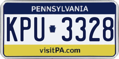PA license plate KPU3328