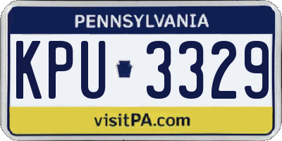 PA license plate KPU3329
