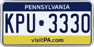 PA license plate KPU3330