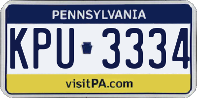 PA license plate KPU3334