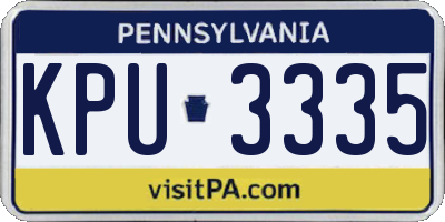 PA license plate KPU3335
