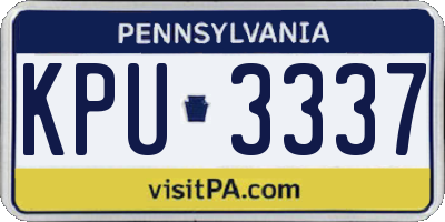 PA license plate KPU3337