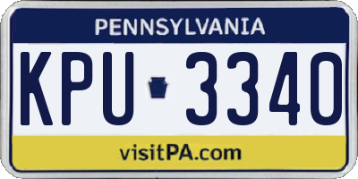 PA license plate KPU3340