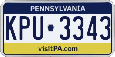 PA license plate KPU3343