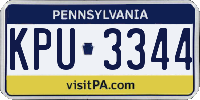 PA license plate KPU3344