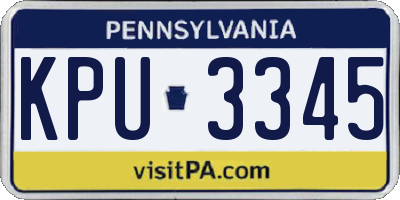 PA license plate KPU3345
