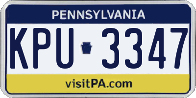 PA license plate KPU3347