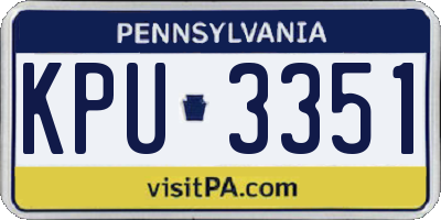 PA license plate KPU3351