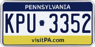 PA license plate KPU3352