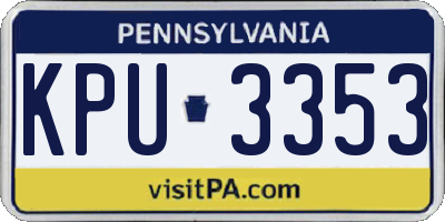 PA license plate KPU3353