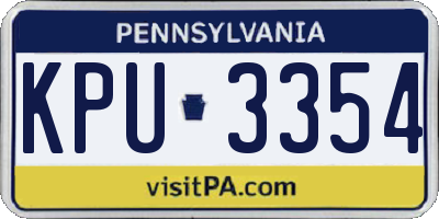 PA license plate KPU3354