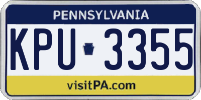 PA license plate KPU3355