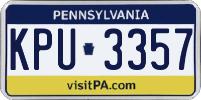 PA license plate KPU3357