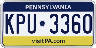 PA license plate KPU3360