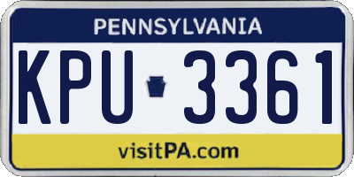 PA license plate KPU3361