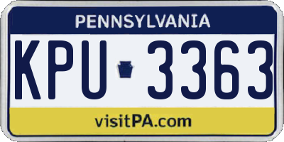 PA license plate KPU3363