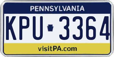 PA license plate KPU3364