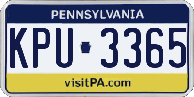 PA license plate KPU3365