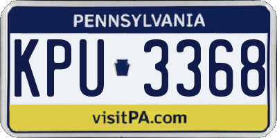 PA license plate KPU3368