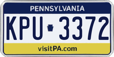 PA license plate KPU3372
