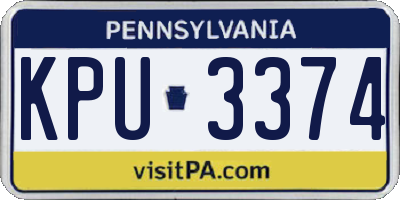 PA license plate KPU3374