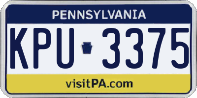 PA license plate KPU3375