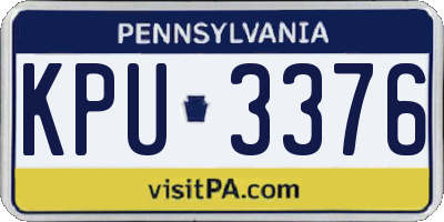 PA license plate KPU3376