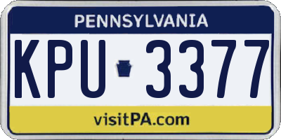 PA license plate KPU3377