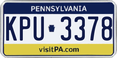 PA license plate KPU3378