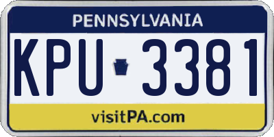 PA license plate KPU3381