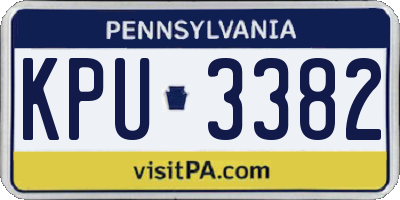 PA license plate KPU3382