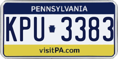 PA license plate KPU3383