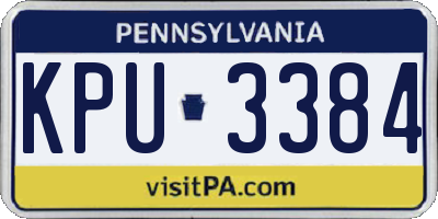PA license plate KPU3384