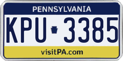 PA license plate KPU3385