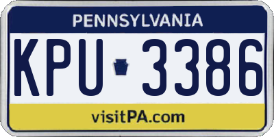 PA license plate KPU3386
