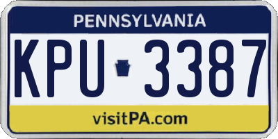 PA license plate KPU3387
