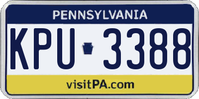 PA license plate KPU3388